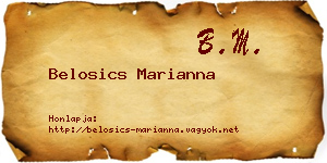 Belosics Marianna névjegykártya